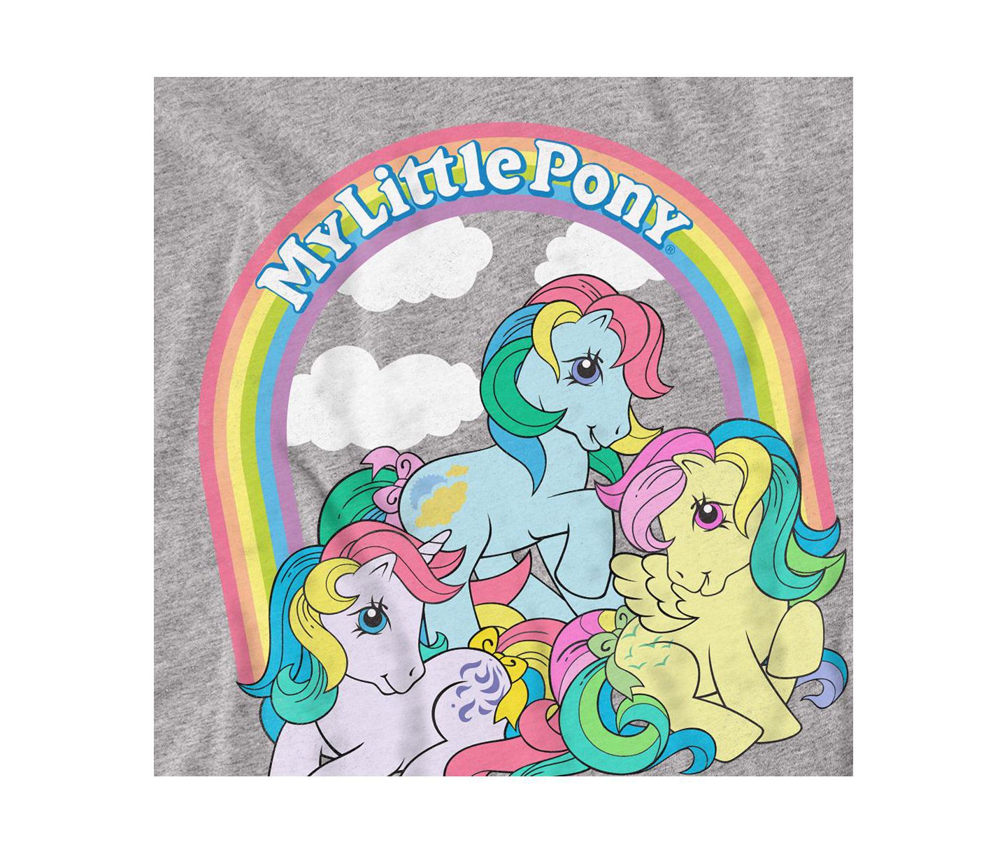 Мужская футболка Hasbro+ Big & Tall My Little Pony Retro Under The Rainbow, цвет: Меланжевый — фото 2