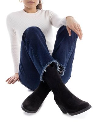 Women's Italian Western Suede Booties Refresh Collection By XTI