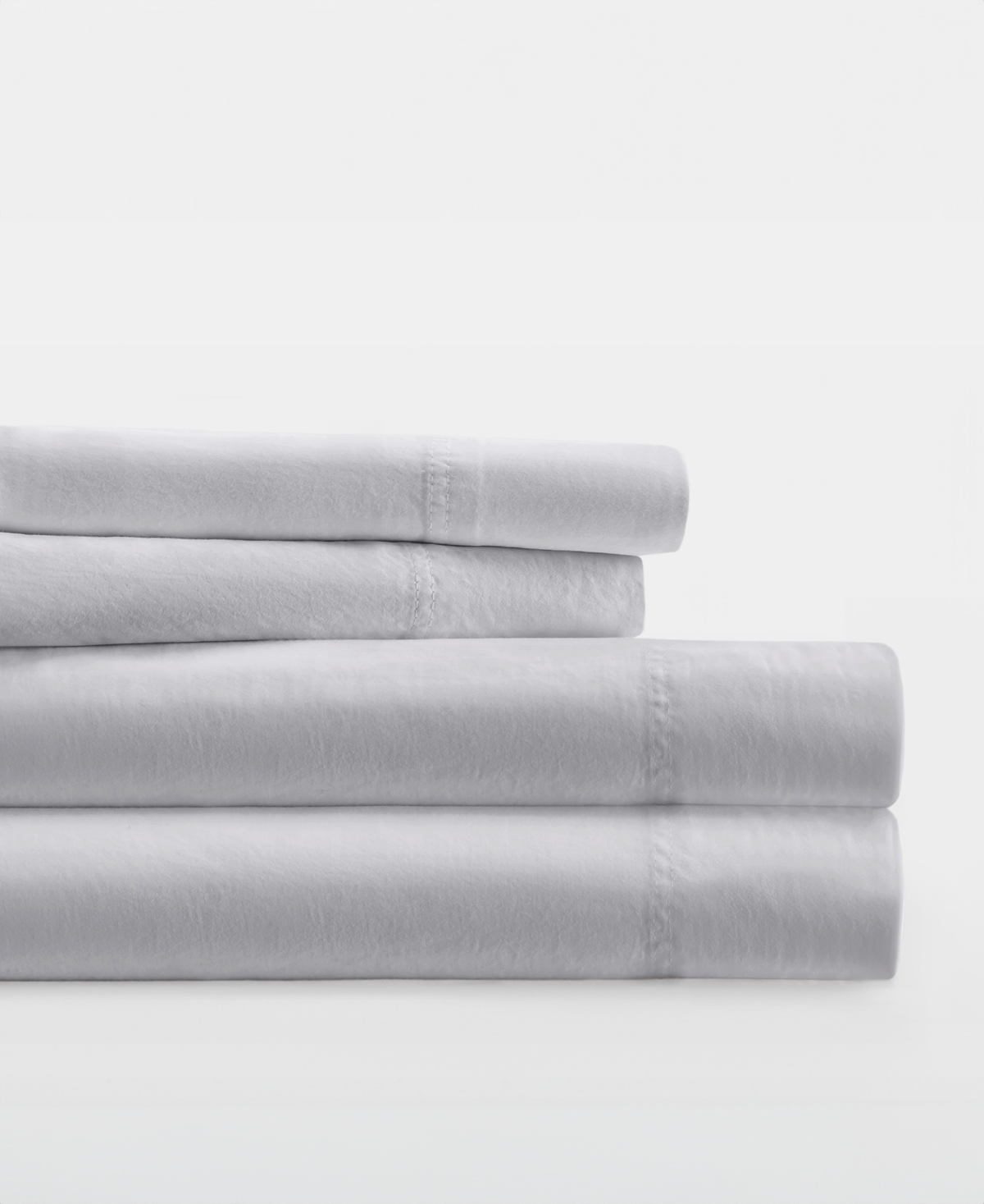 Ienjoy Home Long Staple 300-thread Count Cotton Solid 3-pc. Sheet Set, Twin In Gray
