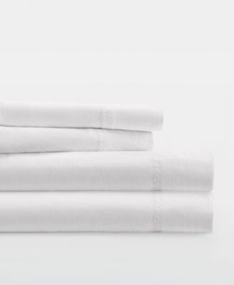 Long Staple 300-Thread Count Cotton Solid 4-Pc. Sheet Set, Queen