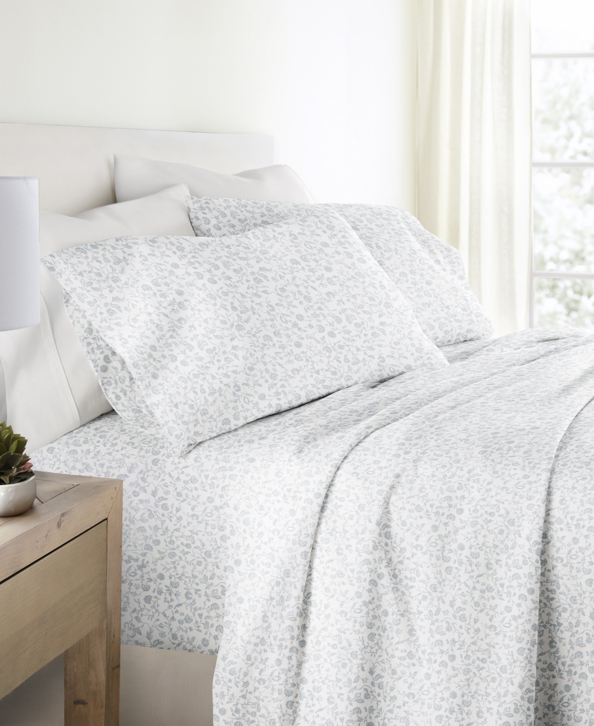 Ienjoy Home Long Staple 300-thread Count Cotton Pattern 4-pc. Sheet Set, Full In Gray