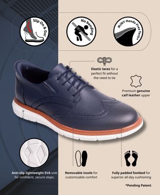 Hill Street Hands-Free Slip On Technology Leather Wingtip Oxfords