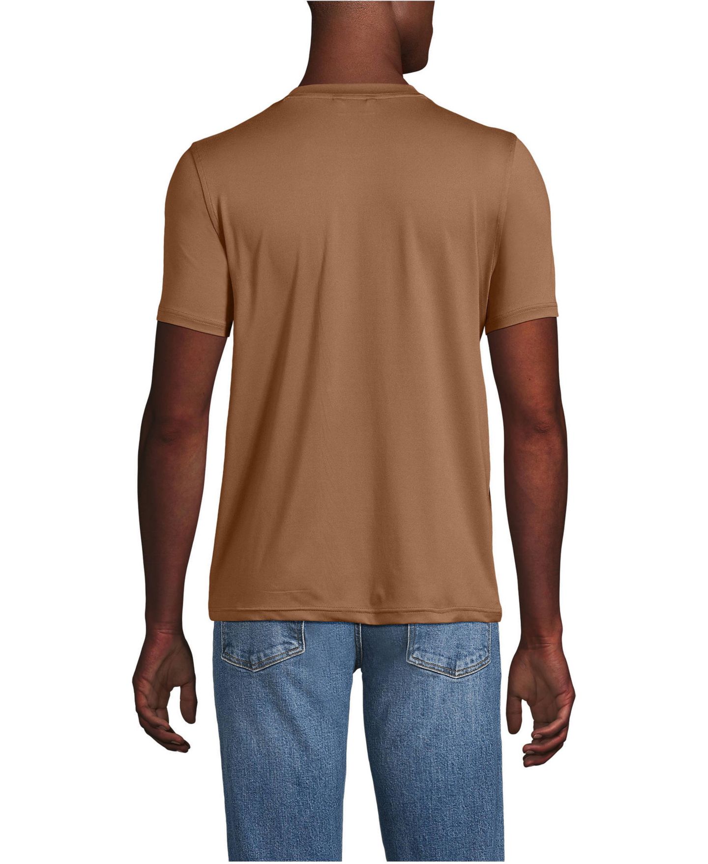 Мужская футболка Lands' End Short Sleeve Cooling Performance, цвет: Кленовый карамельный — фото 2