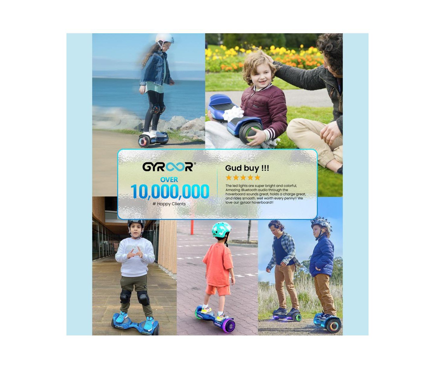 Детская игрушка Everyfun All-Terrain Self-Balancing Scooter with LED Lights, 176 lbs Max Load, Ages 5+ — фото 7