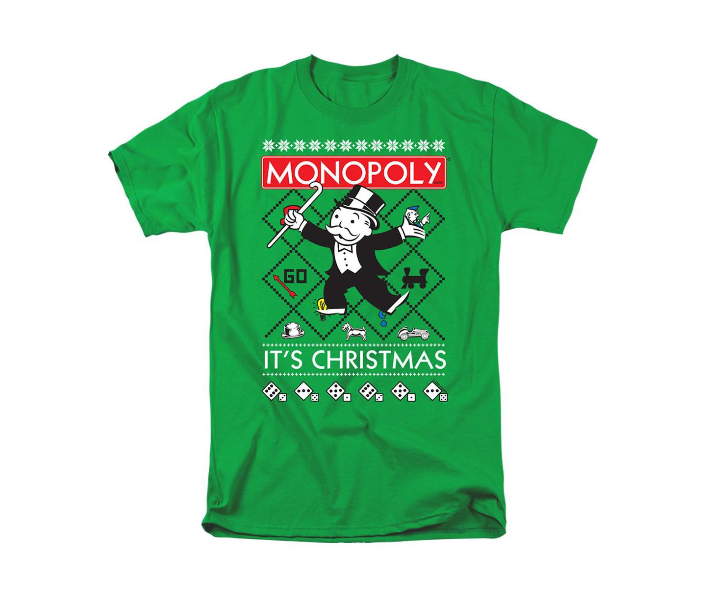 Мужской свитер Monopoly Big & Tall It s Christmas Ugly Christmas Sweater T Shirt, цвет: Зелёный — фото 1