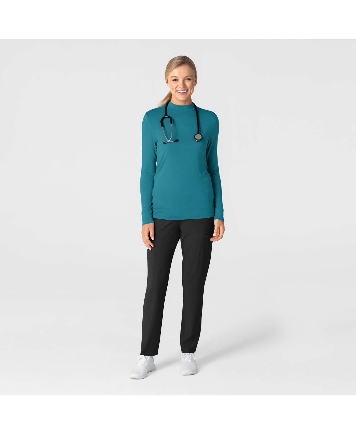 Женская футболка Wink Layers Long Sleeve Mock Neck Silky, цвет: Синий — фото 3