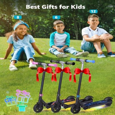 Kids' Electric Scooter with LED Display, 150W High-Power Motor, Dual Brake System, Adjustable Height & Speed