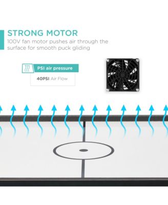 40in Air Hockey Arcade Table w/ 100V Motor, Electric Fan, 2 Strikers, 2 Pucks