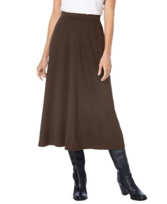 Plus Size Ponte Knit A-Line Skirt
