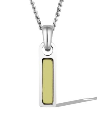 Men's Birthstone Tag Necklace - Silver Pendant