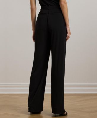 Women's Pleated Stretch Jersey Wide-Leg Pants