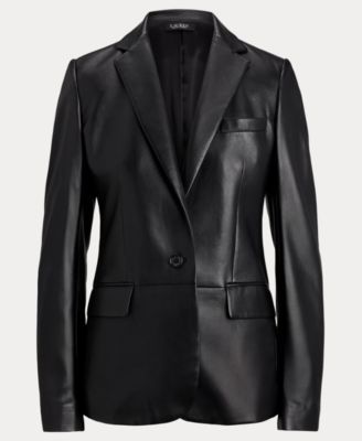 Single-Button Lambskin Blazer