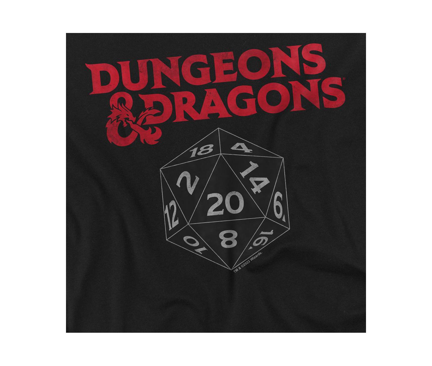 Мужская футболка D&D Big & Tall Dungeons and Dragons Black D20, цвет: Чёрный — фото 2