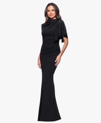 Women's Long Scuba Crepe Studded Dress