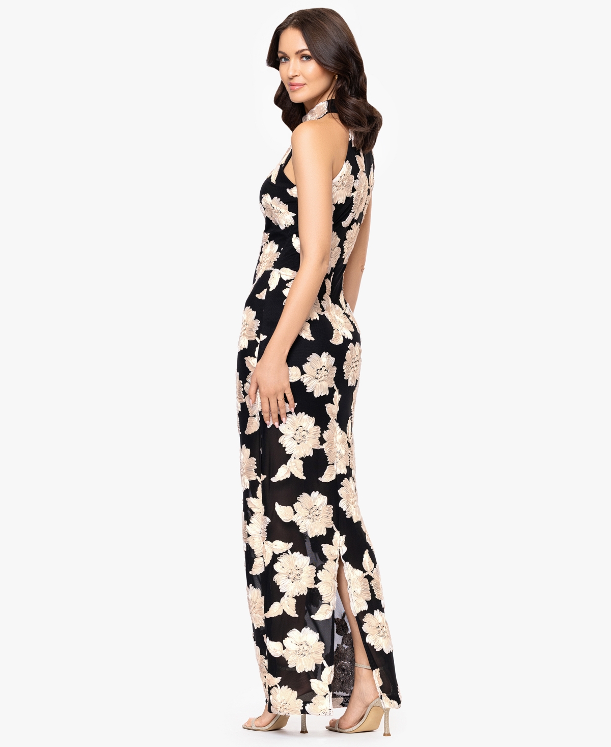 Betsy & Adam Women's Floral Soutache Embroidered Dress In Neutral