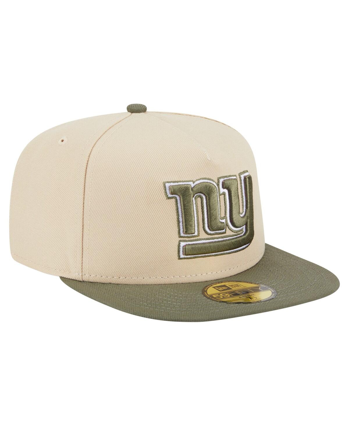 New Era Men's Light Beige/olive New York Giants Color Pack A-frame 59fifty Fitted Hat In Multi