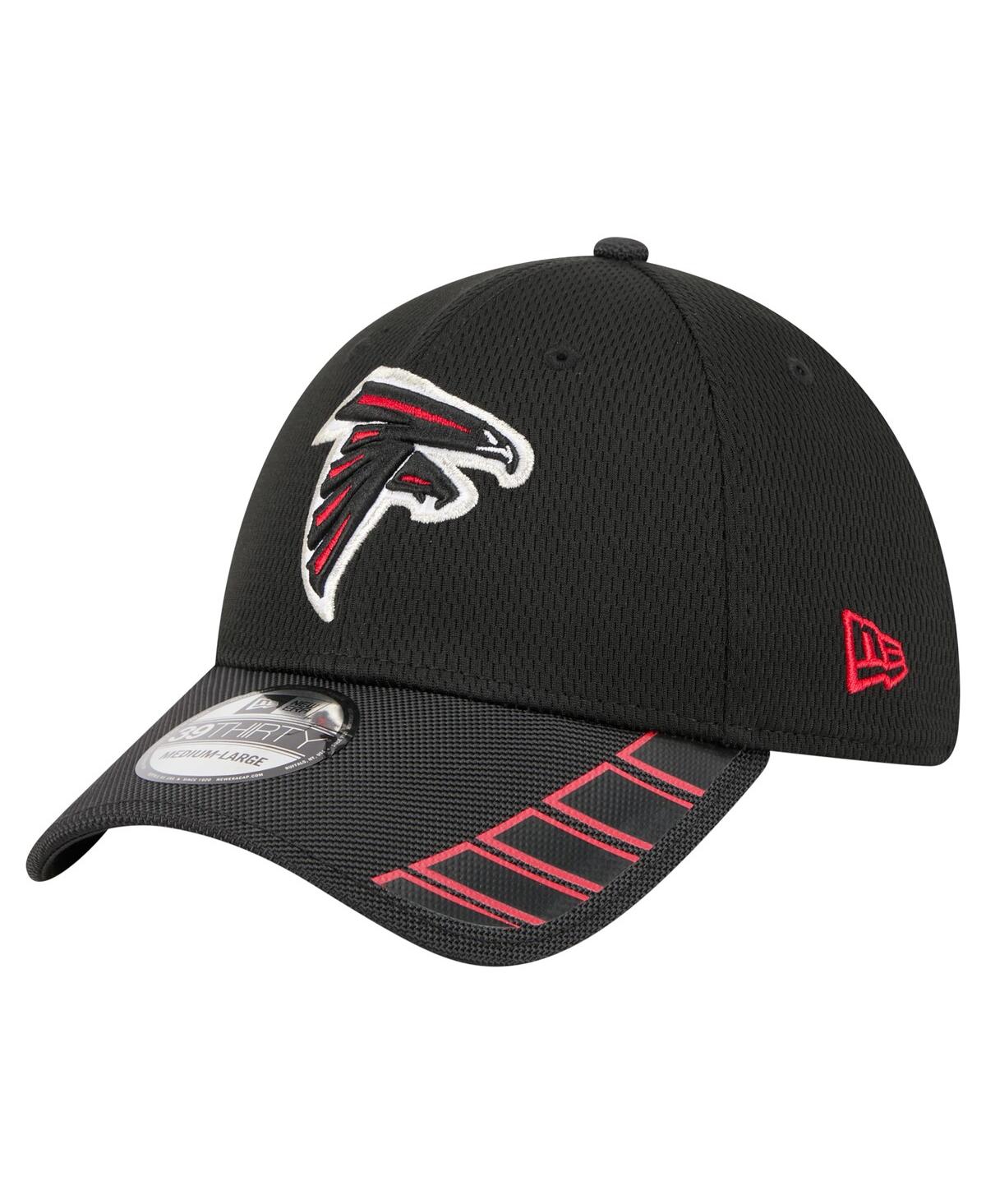 New Era Men's Black Atlanta Falcons Visor Hit 39thirty Flex Hat In Black