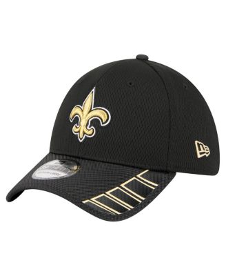 New Era - Men's Black New Orleans Saints Visor Hit 39THIRTY Flex Hat