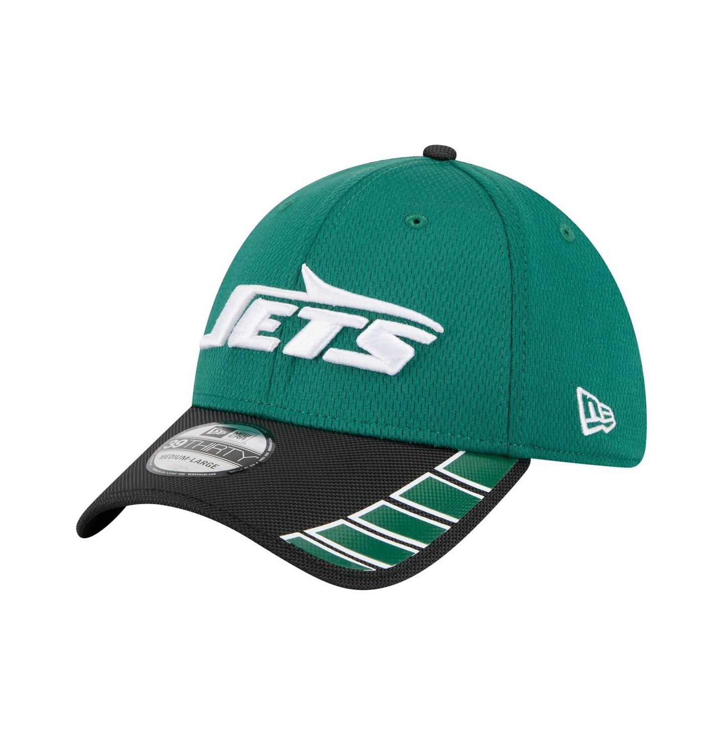 Мужские козырьки New Era Green New York Jets Hit 39THIRTY Flex Hat — фото 1