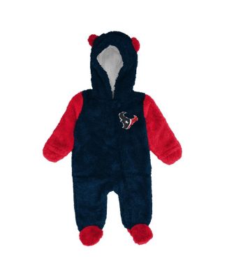 Baby Boys and Girls Navy Houston Texans Stay Napping Fleece Bunting Full-Zip Sleeper