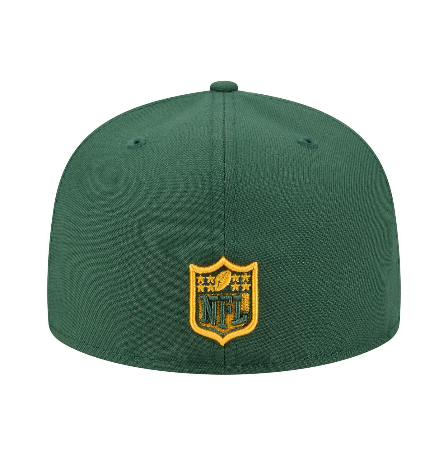 Мужская кепка New Era Green Green Bay Packers Oversized 59FIFTY Fitted Hat — фото 2