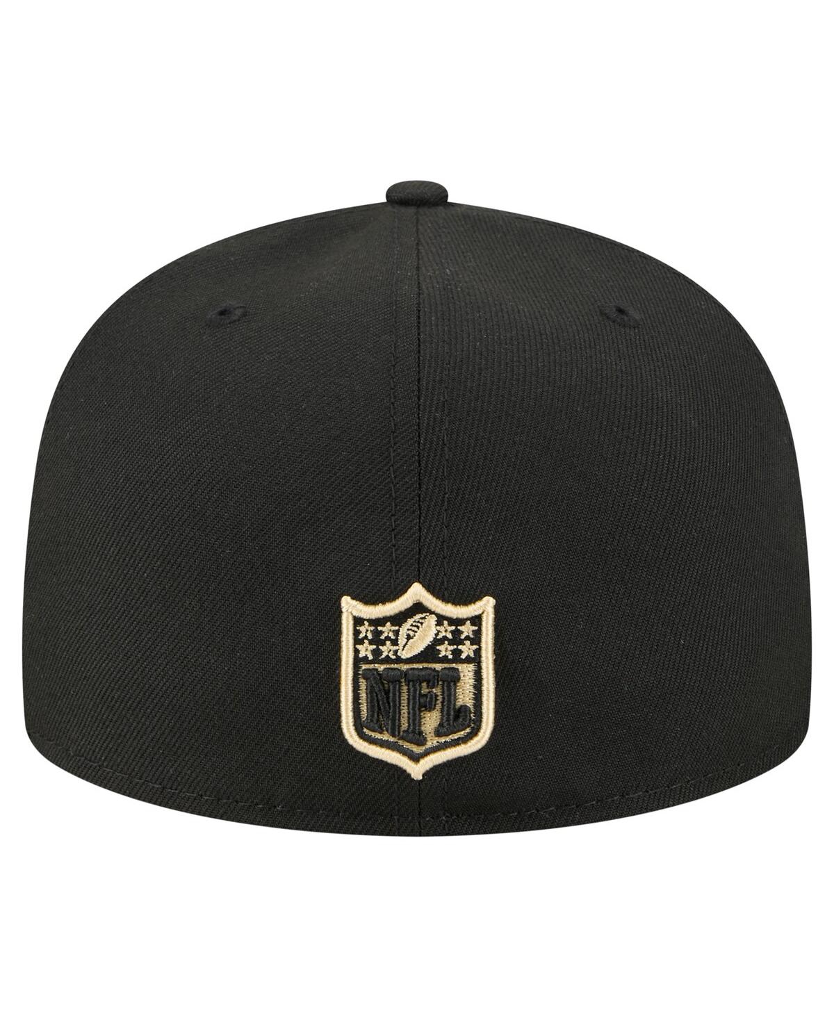 New Era Men's Black New Orleans Saints Oversized 59fifty Fitted Hat In Black