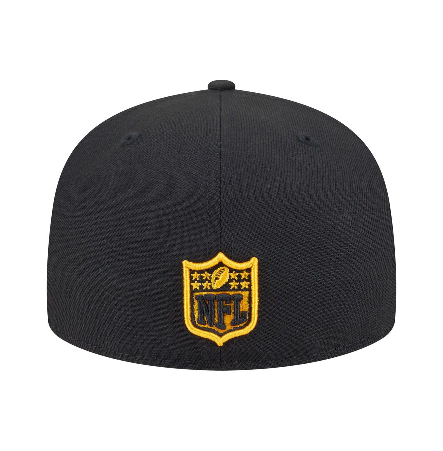 Мужская кепка New Era Black Pittsburgh Steelers Oversized 59FIFTY Fitted Hat — фото 3
