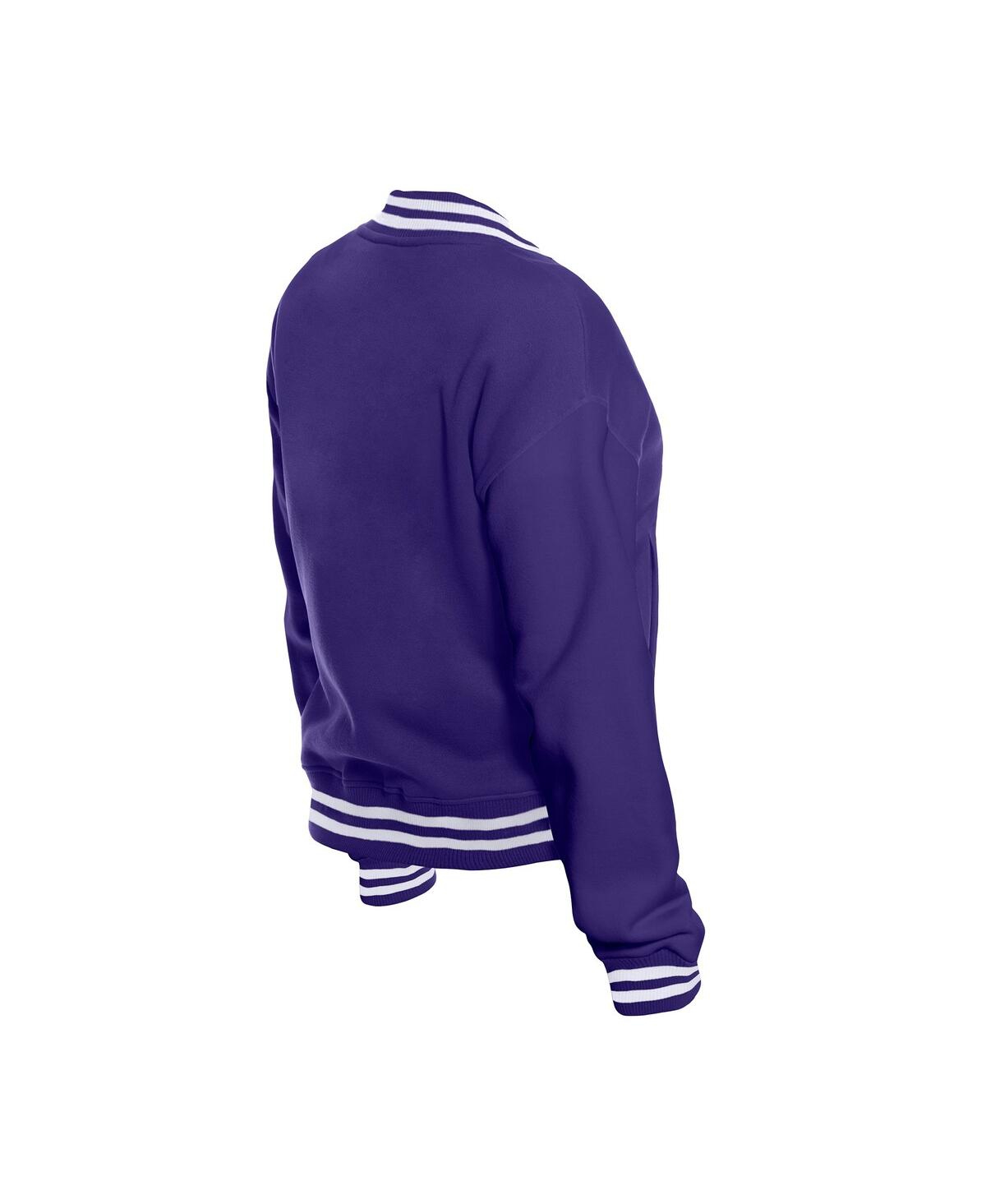 New Era Women's Purple Minnesota Vikings Throwback Fleece Full-snap Jacket In Purple