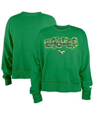 New Era - Girl's Kelly Green Philadelphia Eagles Flip Sequin Sweatshirt