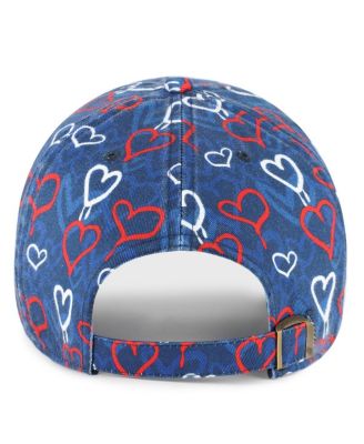 Big Girls Navy New England Patriots Mural Clean Up Adjustable Hat