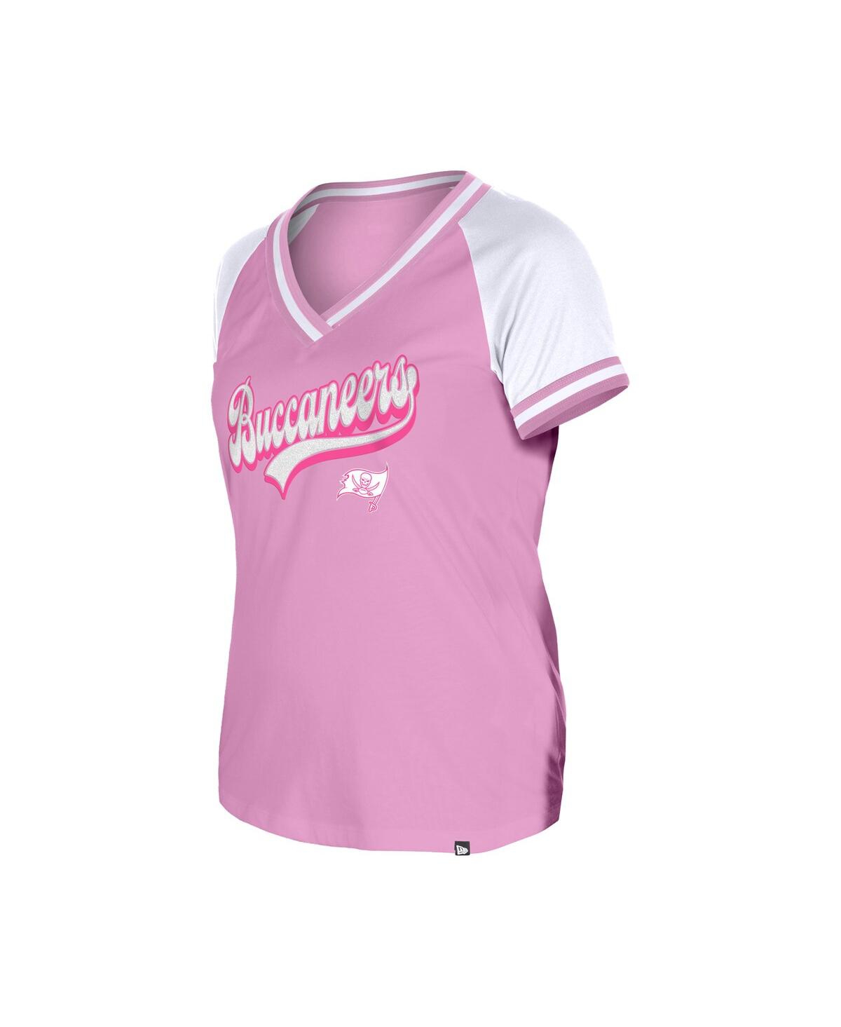 New Era Women's Pink Tampa Bay Buccaneers Mommy Me V-neck T-shirt In Pink