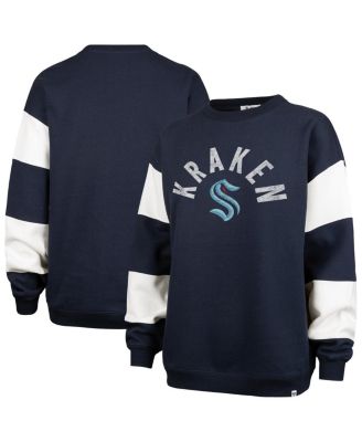 '47 Brand - Women's Deep Sea Blue Seattle Kraken Eephus Barred Pullover Sweatshirt