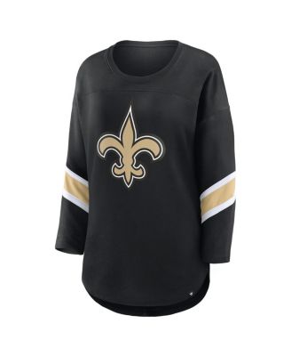 Women's Black New Orleans Saints Plus Size Redzone 3/4-Sleeve Scoop Neck T-Shirt