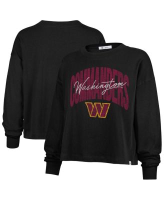 '47 Brand - Women's Black Washington Commanders Plus Size Muse Sydney Long Sleeve T-Shirt