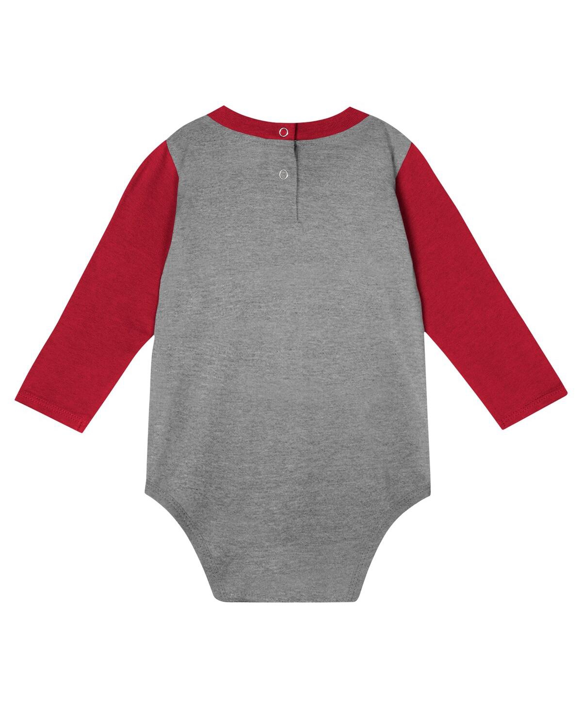Outerstuff Baby Boys And Girls Alabama Crimson Tide Double Up Long Sleeve Bodysuit Pant Set In Red