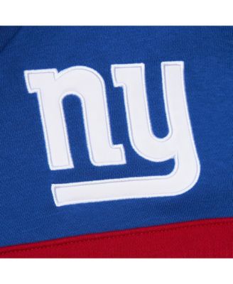 Mitchell Ness Men's Royal New York Giants Logo Head Coach Fleece Pullover Hoodie