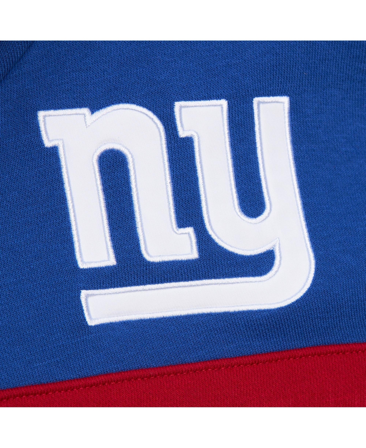 Mitchell & Ness Mitchell Ness Men's Royal New York Giants Logo Head Coach Fleece Pullover Hoodie In Blue