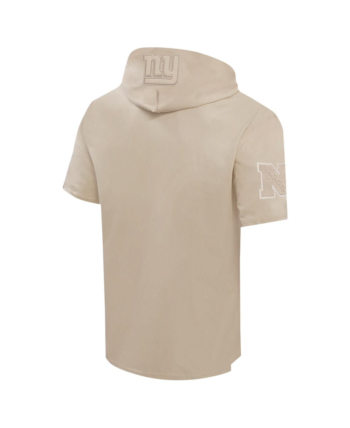 Pro Standard Men's Tan New York Giants Neutrals Capsule Short Sleeve Pullover Hoodie In Neutral