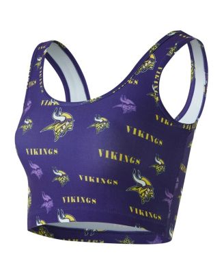 Women's Purple Minnesota Vikings Mosaic Allover Print Bralette