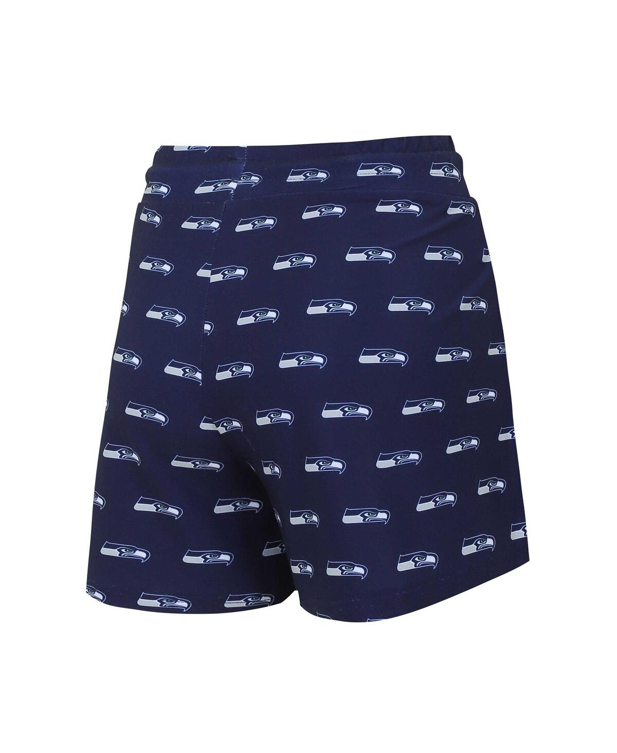 Concepts Sport Women's Seattle Seahawks Gauge Allover Print Cropped Tank Top Shorts Sleep Set In Blue
