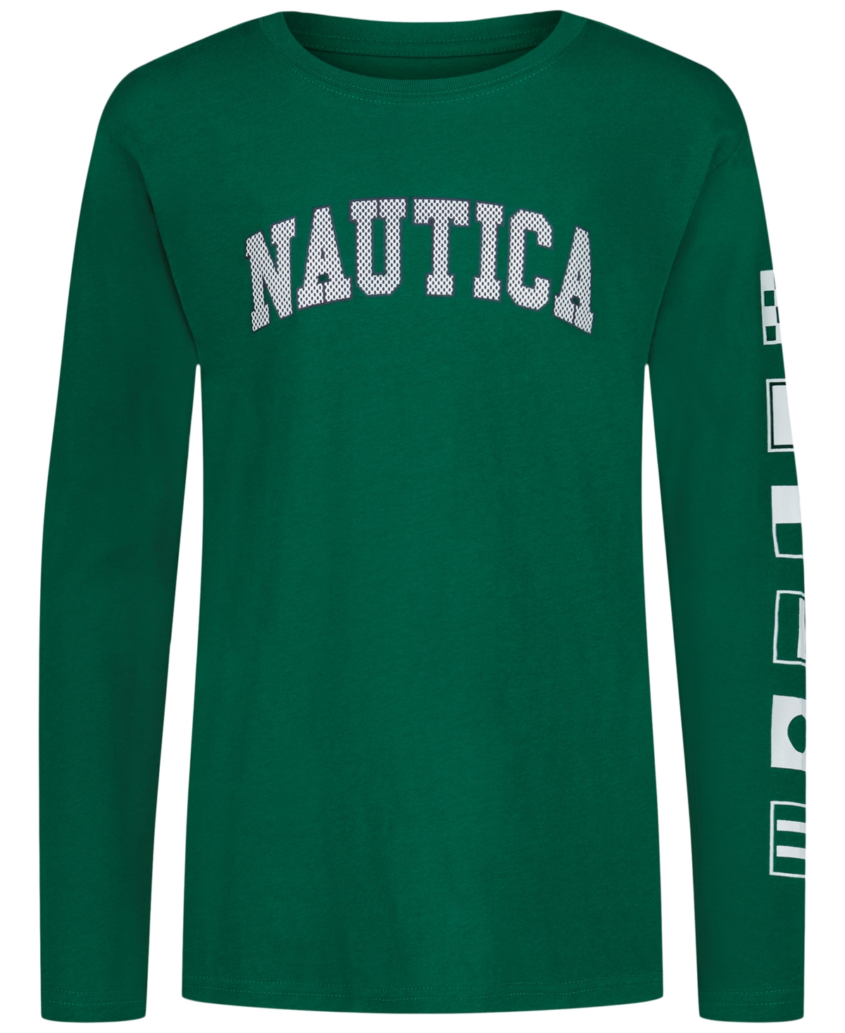 Nautica Boys 8-20 Graphic Print Long Sleeve T-shirt In Green
