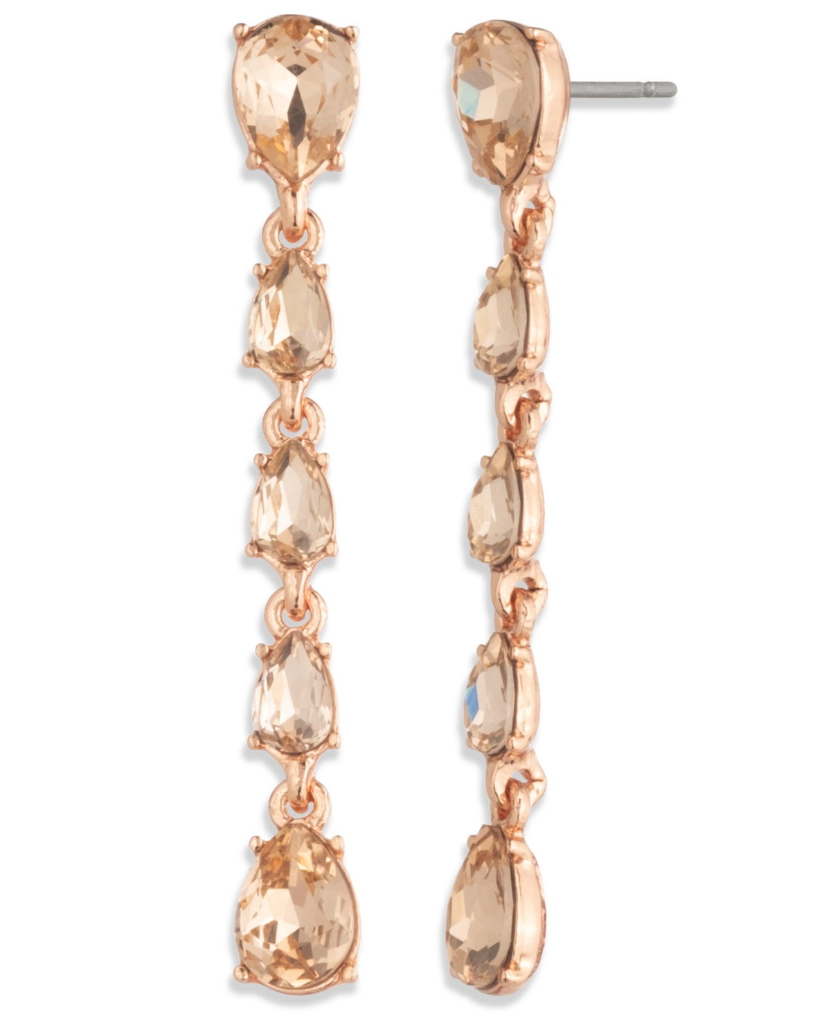 Givenchy Pear Glass Stone Linear Earrings In Gold