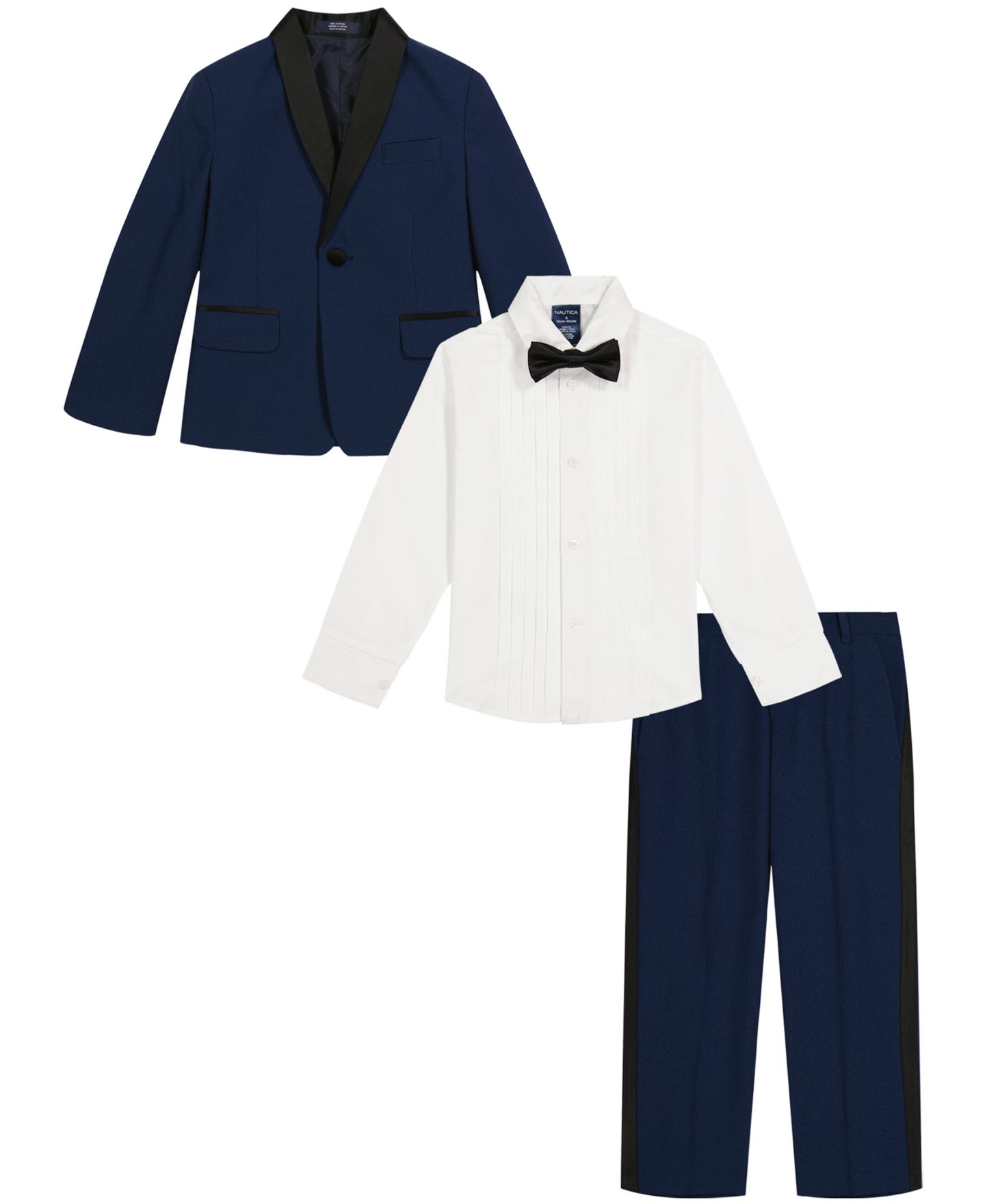 Детский комплект Nautica из 4 предметов: рубашка, жилет, брюки и галстук, 2T-7, цвет: Яркий синий / Белый — фото 5