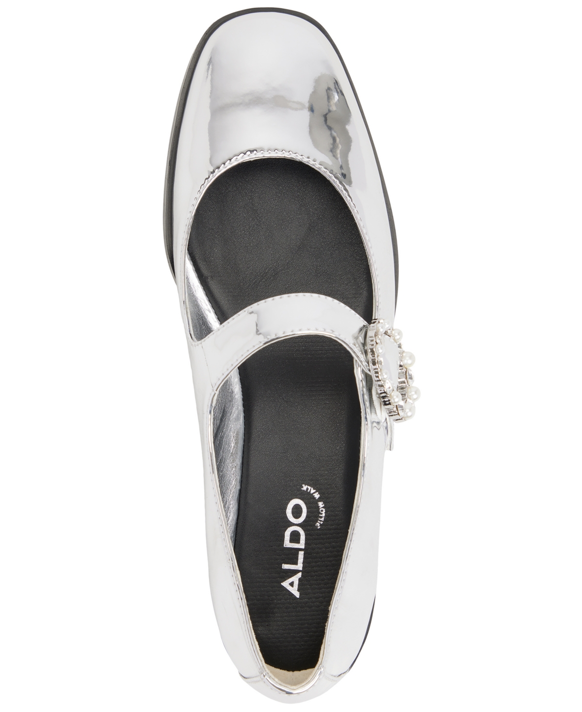Aldo Arabella Mary Jane Flat In Silver