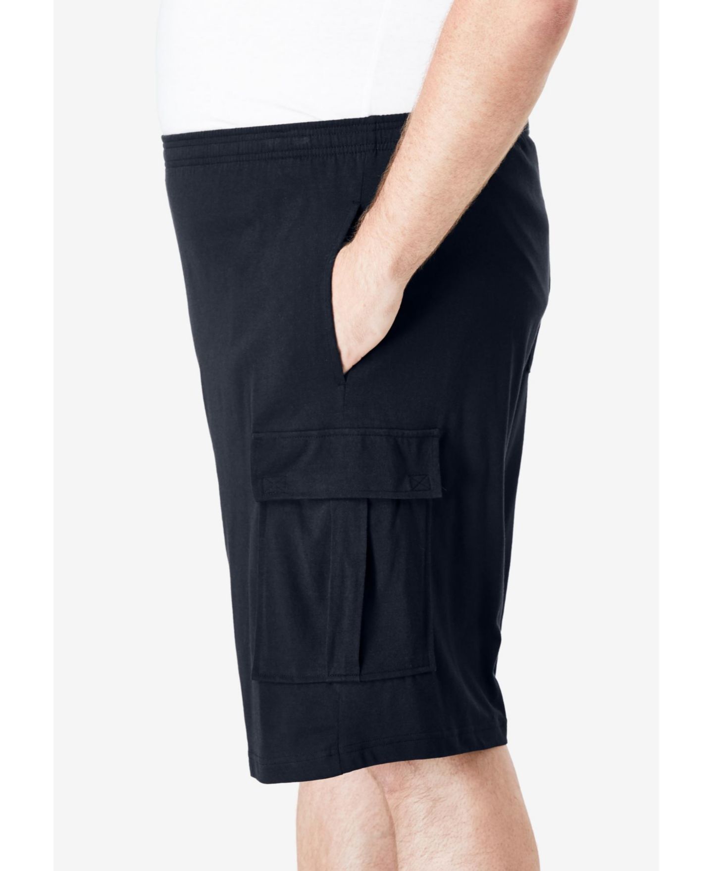 Мужские шорты KingSize Lightweight Jersey Cargo, цвет: Чёрный — фото 5