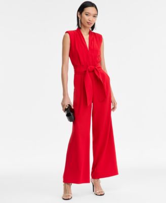 I.N.C. International Concepts - Women's Sleeveless Shawl-Collar Jumpsuit