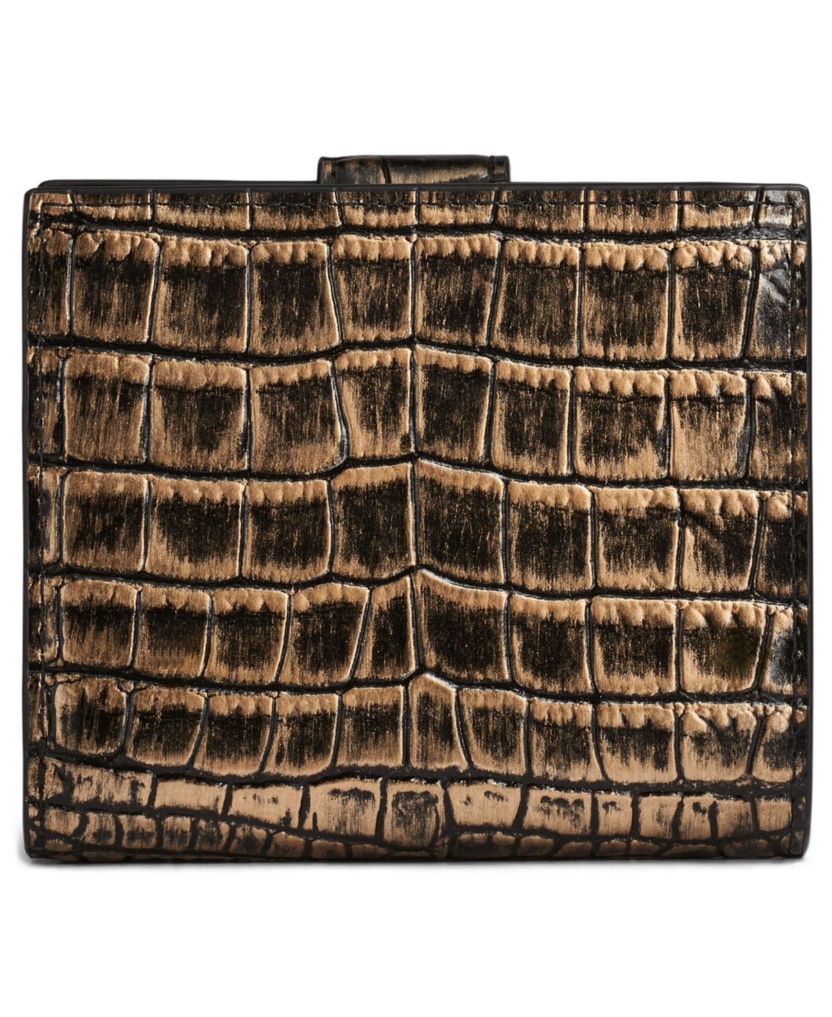 Donna Karan New York Valley Stream Metallic Croco Small Wallet In Brown