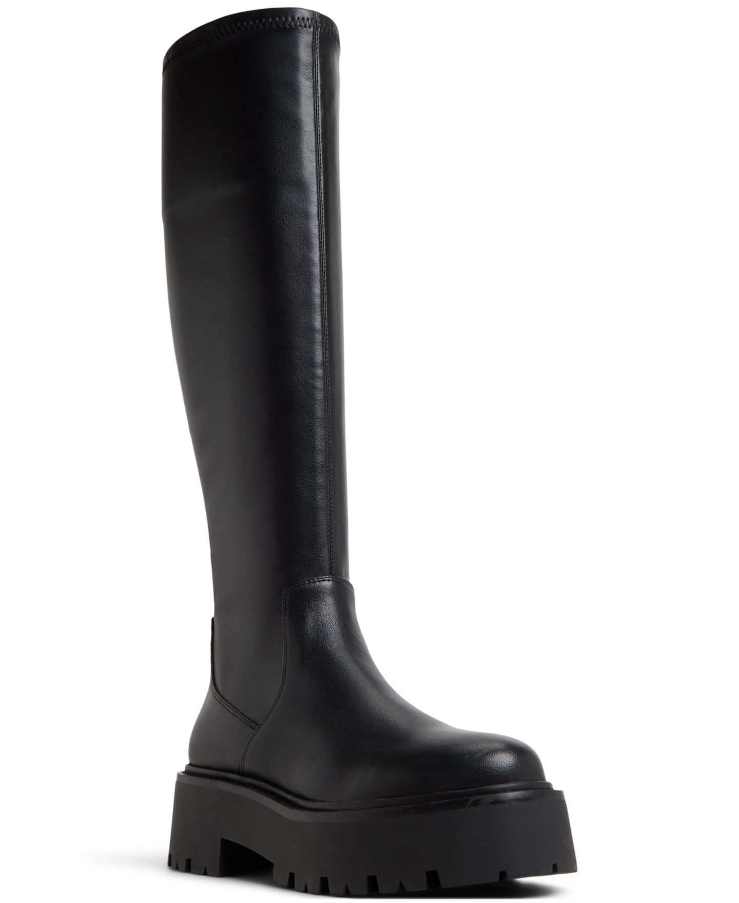 Женские ботинки ALDO Carelden Knee High Round Toe, цвет: Чёрный гладкий — фото 1