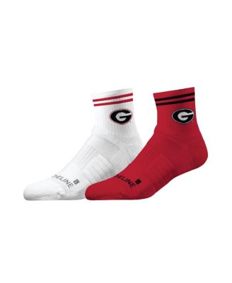 Strideline - Men's and Women's Georgia Bulldogs Premium Knit 2-Pack Half Calf Socks Set