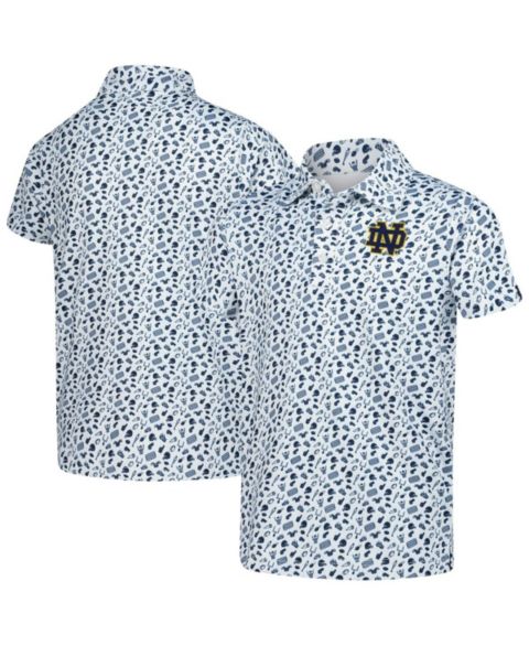 Детское поло Garb White Notre Dame Fighting Irish Tom Allover Print Performance Polo